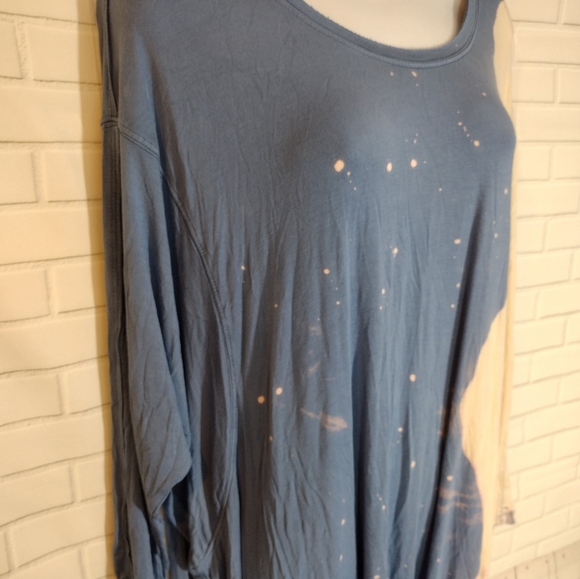 Free People Oversized Shapeless Midi Bleached Tie Dye Dress - Picture 4 of 6